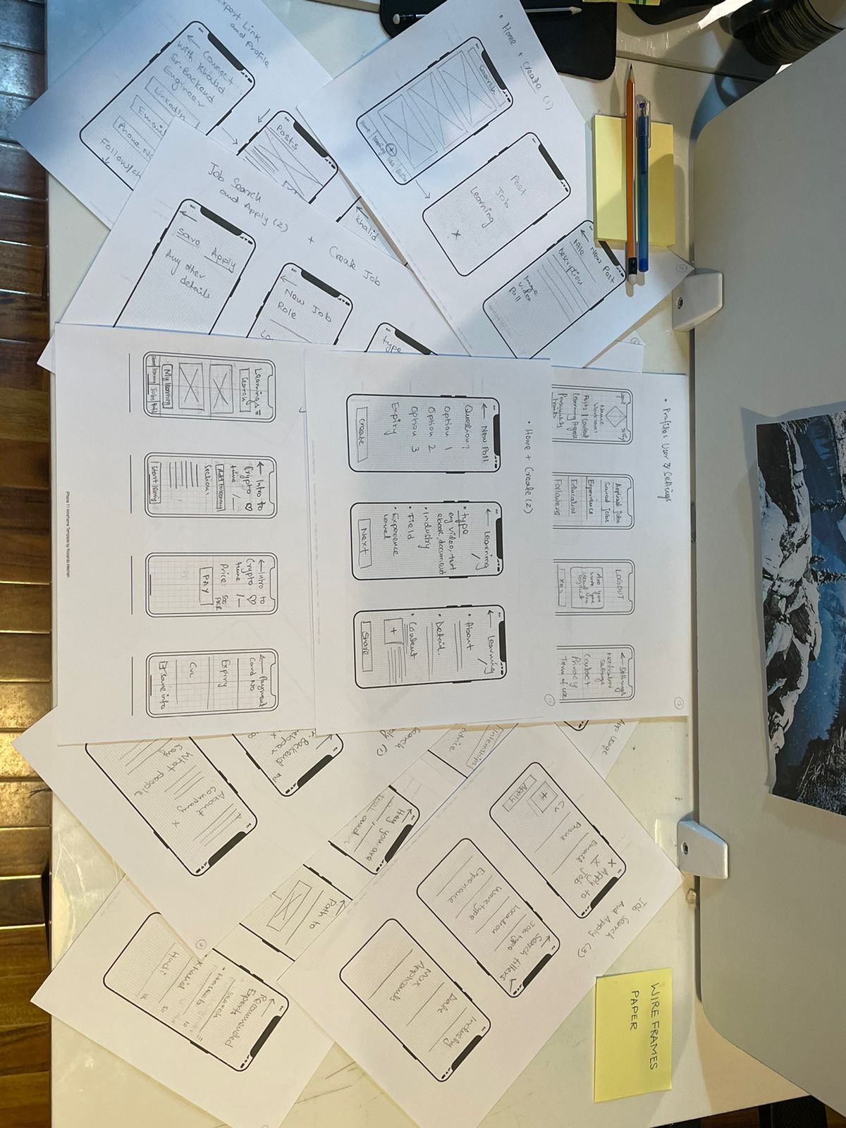 Paper wireframes